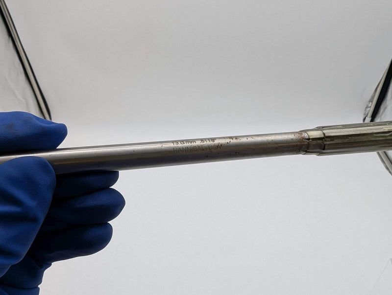 Hannibal 13mm Carbide Tip Reamer 2" LOC 7/16" Shank 8" OAL 6 Straight Flutes 3