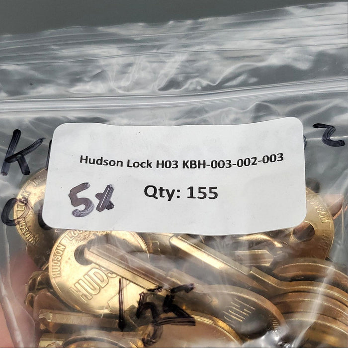 5x Hudson Lock H03 Key Blanks KBH-003-002-003 Brass 5 Pin / Disc NOS 3