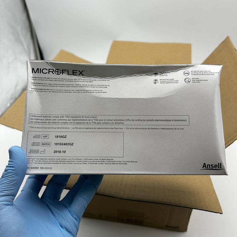 Microflex V243 Disposable Glove Large Lightly Powdered Vinyl 4 Mil Clear 1000/Ca 5