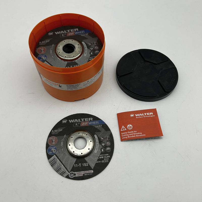 Walter 11-T-152 Cut-Off Wheel 5" x 3/64" x 7/8" Type 27 Zipcut A-60-Zip 25pk