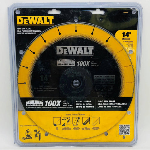 Dewalt DW8500 Circular Chop Saw Blade 14" w 1" Arbor Diamond Edge Metal Cutting 1