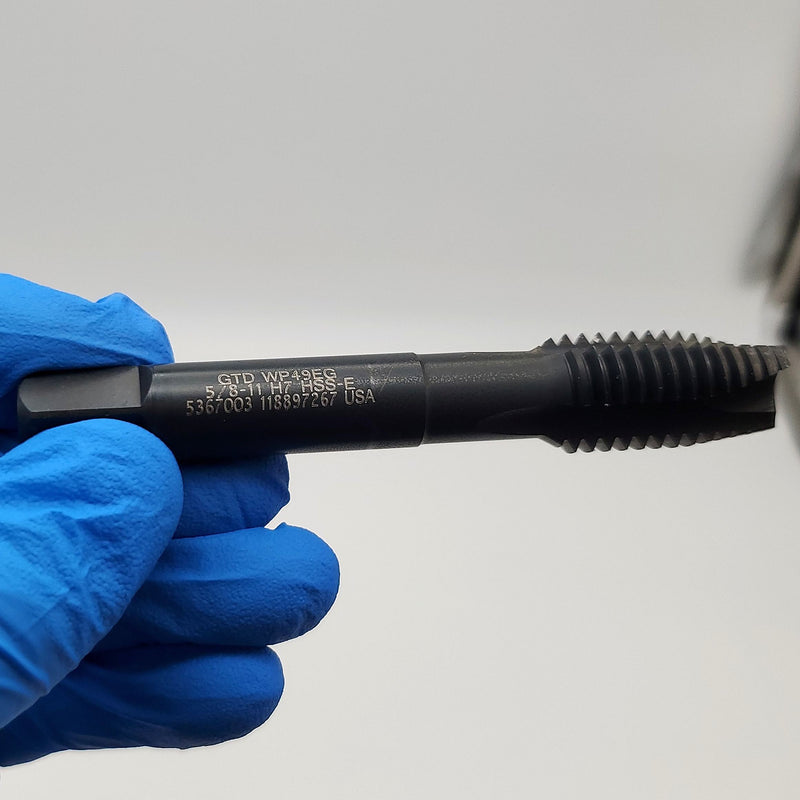 Widia 5/8"-11 Spiral Point Tap 3 Flute 1-1/16" LOC 3-25/32" OAL Black Oxide 3