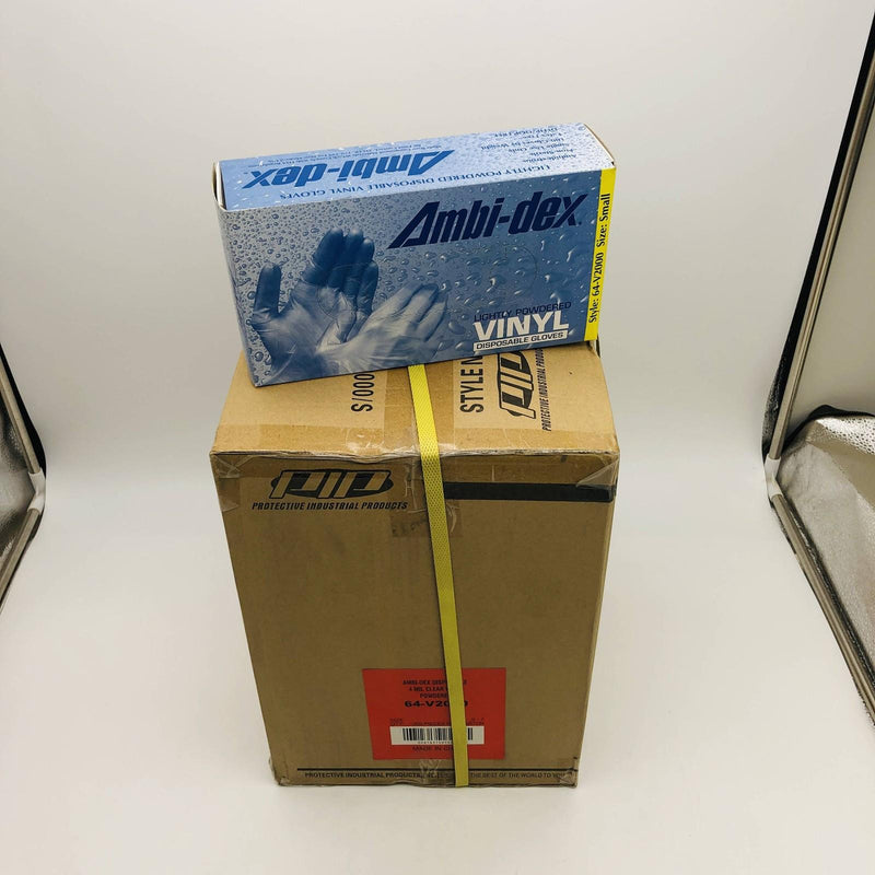 PIP Ambi-dex 64-V2000/S Disposable Vinyl Gloves Sz Small Powdered 4 mil 10 Boxes 9