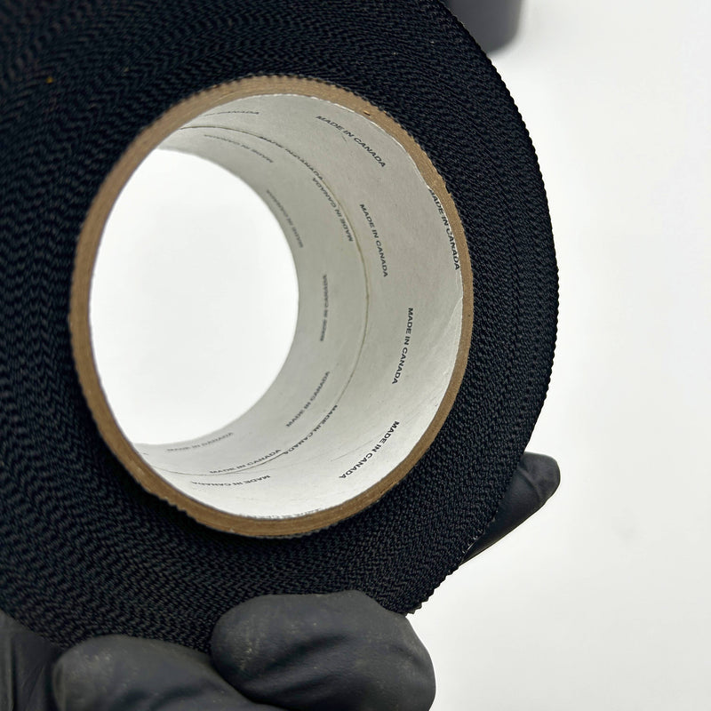 Poly Tape Pinked Edges 72mm X 55m Black Tape Products 133BK-72X55 166632 4 Rolls