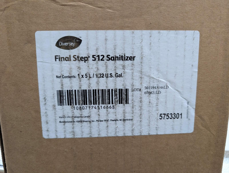 Diversey 512 Final Step Sanitizer No-Rinse 5L Dispenser 5753301 6