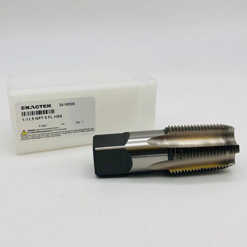 Exactek 3419500 Pipe Tap 1-11.5 NPT 5 Flute HSS F1721 Greenfield 1
