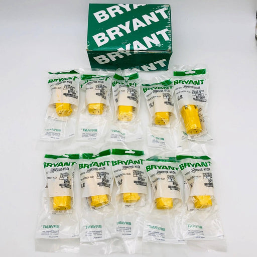Bryant BRY5969Y Nylon Connector 15A 125V NFMA 5-15R 2 Pole 3 Wire Grounding 10pk 1