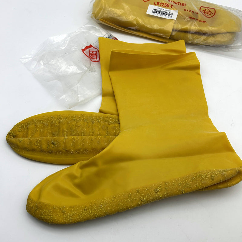Johnson Wilshire LB1250Y Yellow Latex Haz-Mat Booties Sz Large/Shoe 10-11 2 Pair