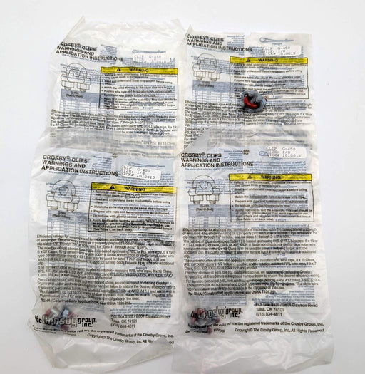Crosby G-450 1/8" Wire Rope U-Bolt Clip 3-1/4" Turnback Length Pack of 4 1