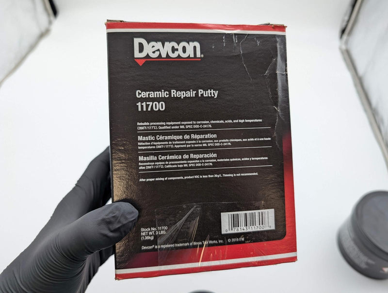 Devcon 11700 Ceramic Repair Putty Kit 2 Component 3lbs Alumina-Filled Epoxy 6