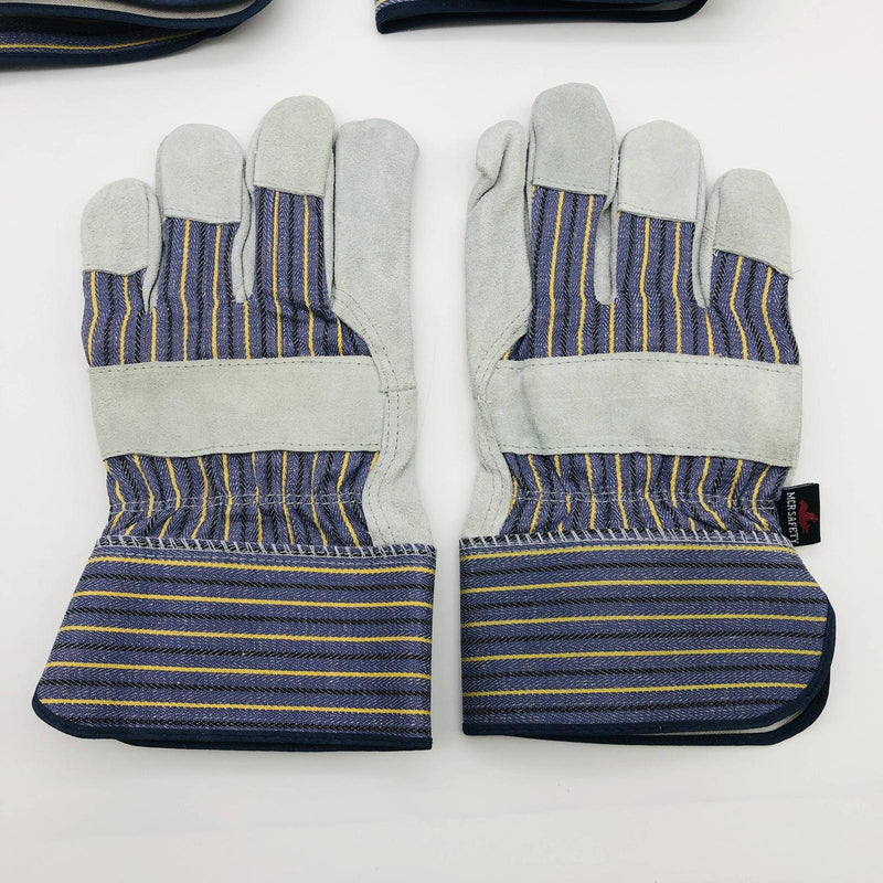 MCR Safety 1400 Split Leather Palm Work Gloves Size XL Safety Cuff 2.5"L 3 Pair 4