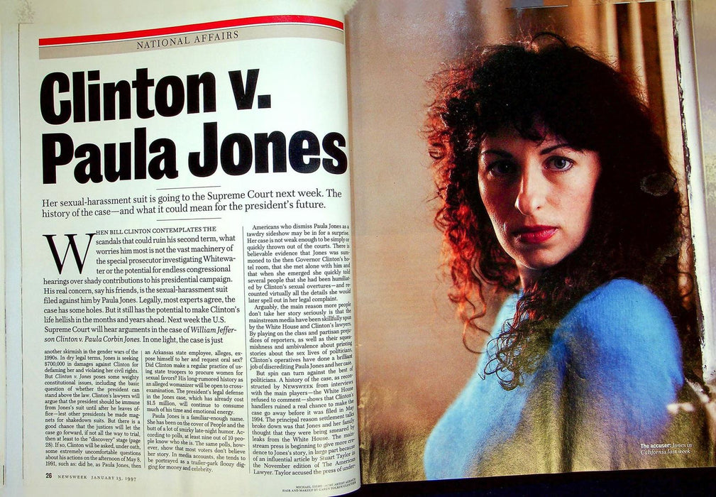 Newsweek Magazine January 13 1997 Paula Jones Bill Clinton Sexual Harrasement 4