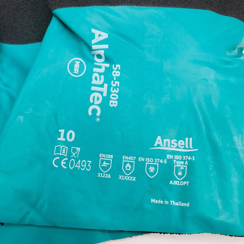 Ansell AlphaTec 58530B Chemical Resistant Work Gloves Sz 10 XL Nitrile 6 Pairs 3