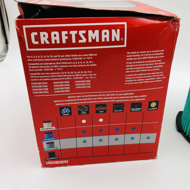 Craftsman CMXZVBE38753 Replacement Vacuum Filter Genuine HEPA Media Wet Dry Vac 3