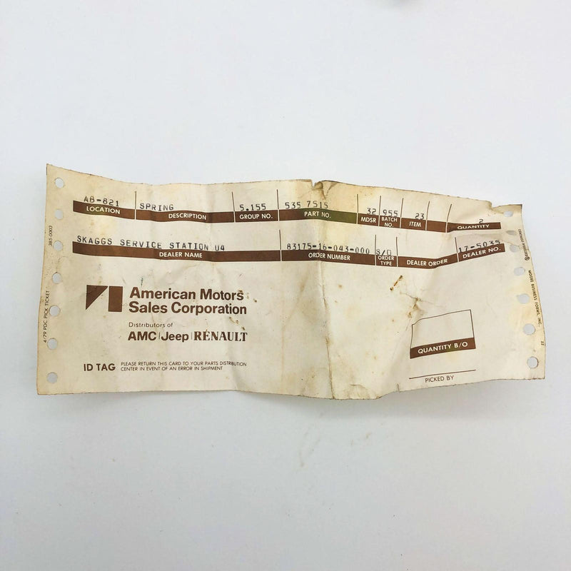 AMC Jeep 5357515 Spring for Pedal Clutch Linkage OEM NOS 1981-86 Cher Wag Loose 8