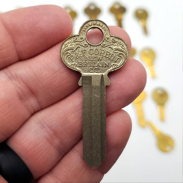 Keys for Crafting 50 Gold Tone Keys Eagle Sargent Corbin Jewelry & Art Rusty 8