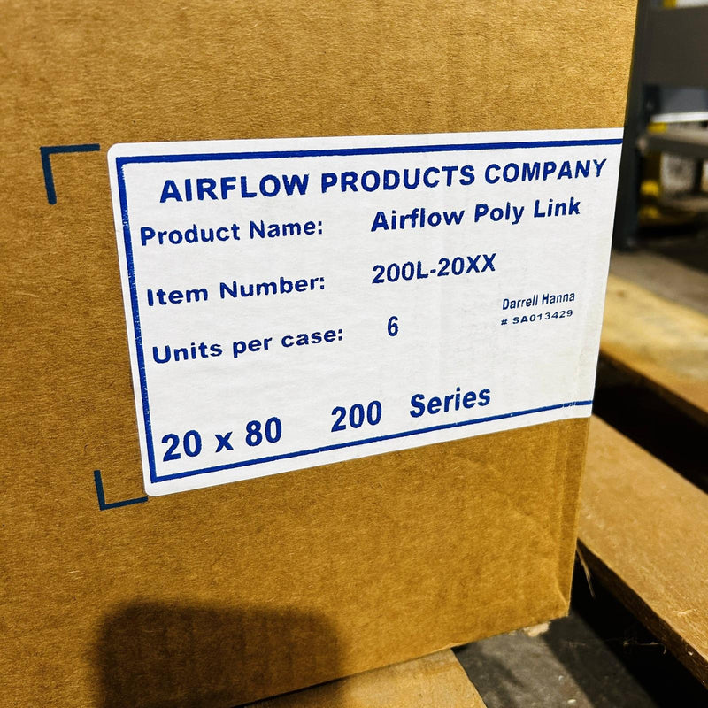 Airflow Products 200L-20XX Poly Link 4-Panel Air Filter 20x80in 200 Series 6ct