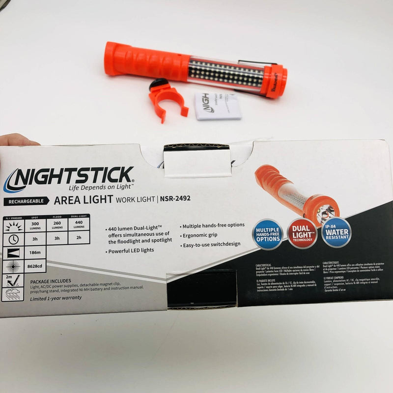 Nightstick NSR-2492 Rechargeable Hand Lamp Work Light 2.5 Max Hr Run Time LED 3