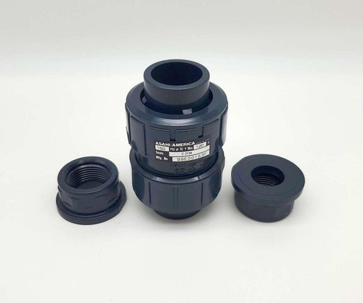 Asahi America 1" True Union Ball Check Valve PVC FKM Seal 150 PSI 1