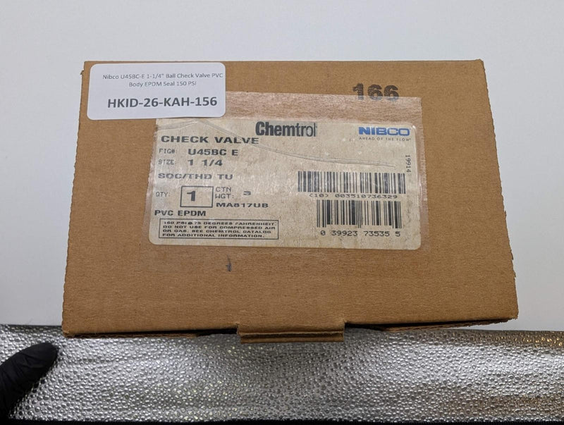 Nibco U45BC-E 1-1/4" Ball Check Valve PVC Body EPDM Seal 150 PSI 6