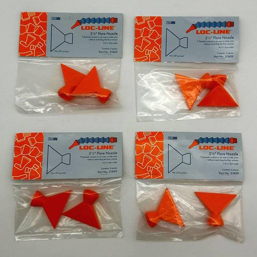 Loc-Line 51809 Flat Nozzle 2-1/2" Flare Acetal For Liquid Air 4pks of 2/8 Total 1