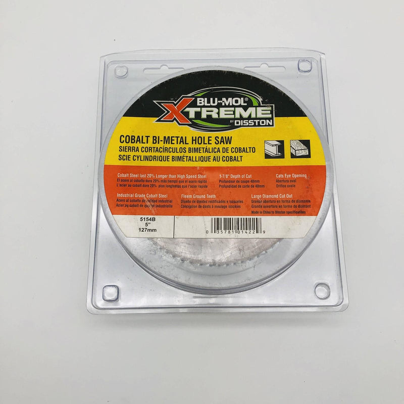 Blu-Mol Xtreme 5154B Hole Saw 5"/127MM Cobalt Bi-Metal 1-7/8" Depth of Cut 6