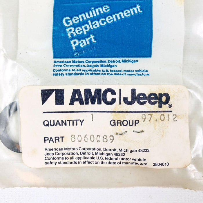 AMC Jeep 8060089 Gasket for Engine Cooler Base Valve OEM NOS 1981-85 CJ 5-8 5