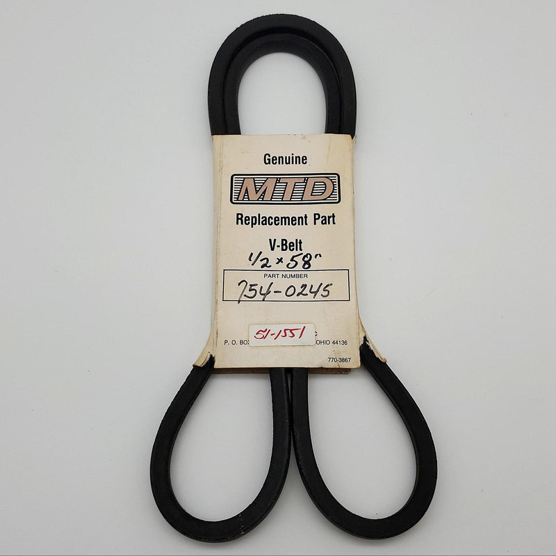 MTD 754-0245 Belt 1/2" Width 58" Length OEM Replacement V-Belt 1