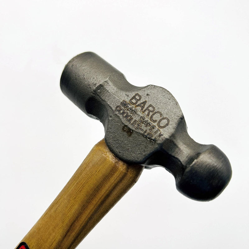 Barco 04412 Ball Peen Hammer 12oz 13in OAL Wood Handle Forged High Carbon Steel 3