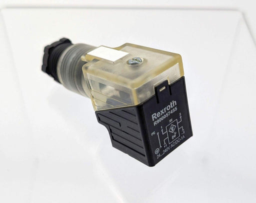 Bosch Rexroth R900057455 Valve Coil Connector 3 Pin 24 VDC Right Angle Style 1