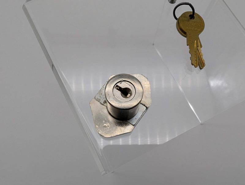 Illinois Cabinet Lock Bright Nickel 7/8" D .925" Len Deadbolt Style Keyed Diff