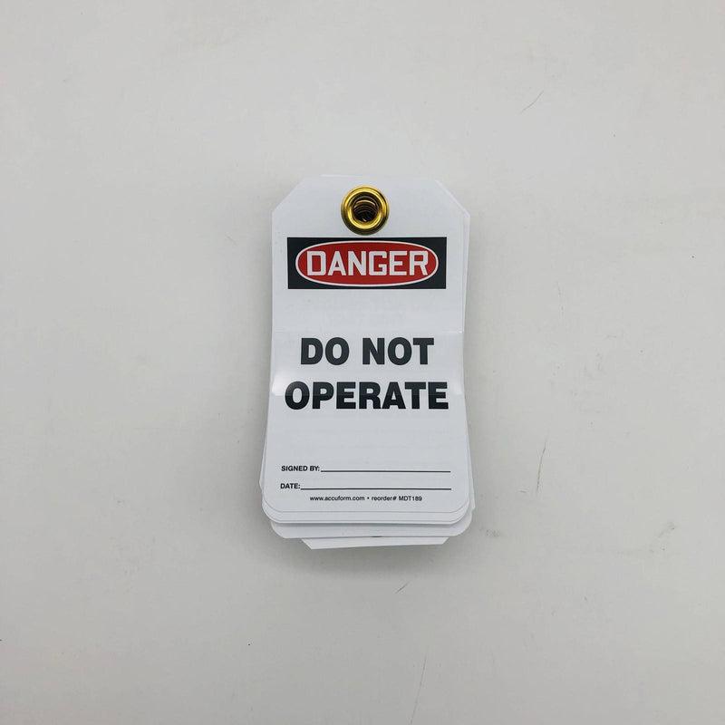 Accuform MDT189PTP Danger Do Not Operate Tag RP-Plastic 25/Pack 6