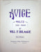 1915 Avice Sheet Music Large Will E Dulmace Waltz Valse Pensive Progressive 1