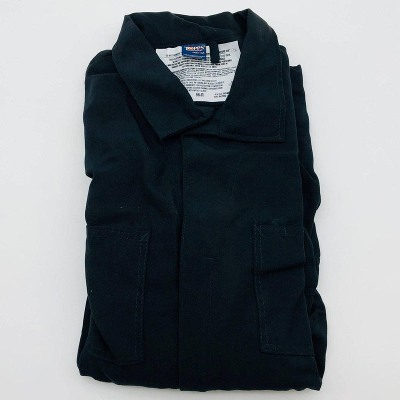 Topps CO07-5505 Coveralls Flame Resist 56R Nomex 4.5oz Unlined Navy Blue No Tags 1