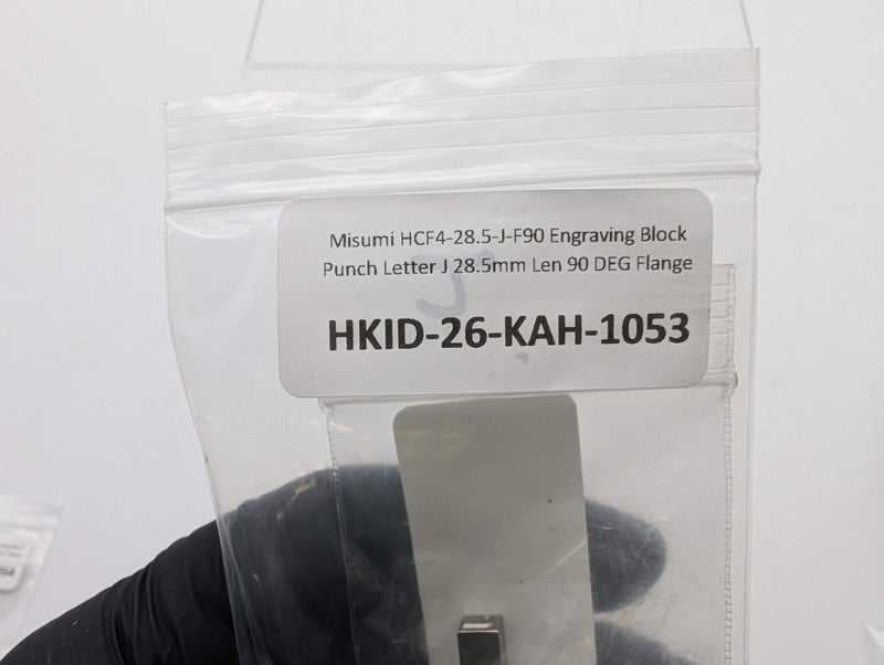 Misumi HCF4-28.5-J-F90 Engraving Block Punch Letter J 28.5mm Len 90 DEG Flange