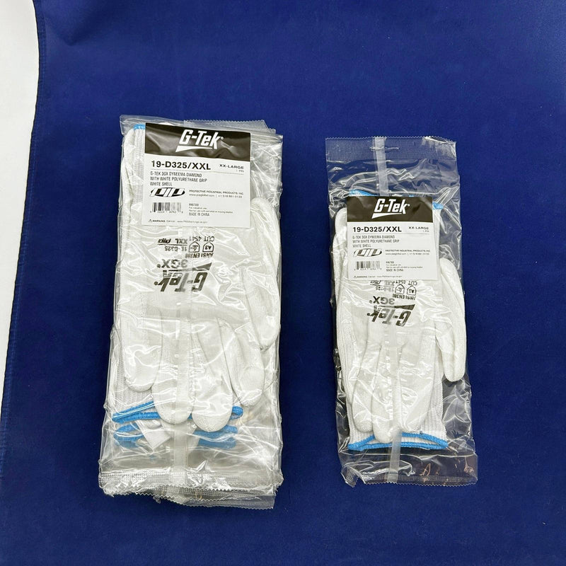 G-Tek 19-D325 Cut Resistant Glove XX-Large 2XL White 3GX Dyneema Diamond 12 Prs 9