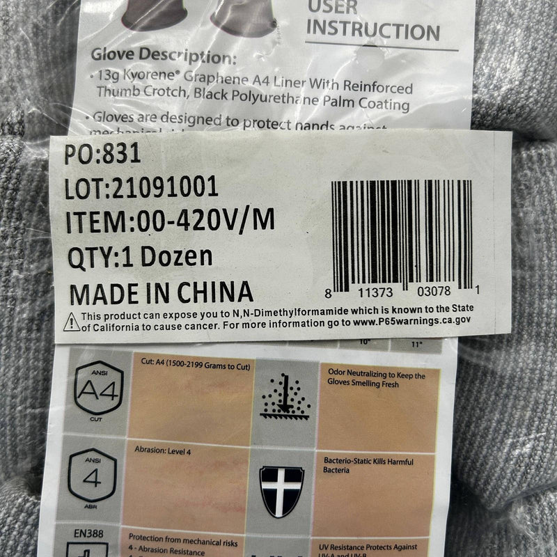 Armor Guys 00-420V Cut Resistant Gloves Sz Medium 13G Poly Palm Coating 12 Pairs 2