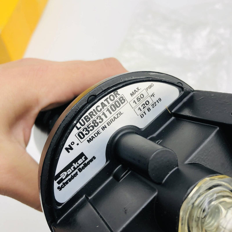 Parker Schrader Bellows 035831100B Lubricator 3583 1110 3/8 STD Lube Bowl Guard 3