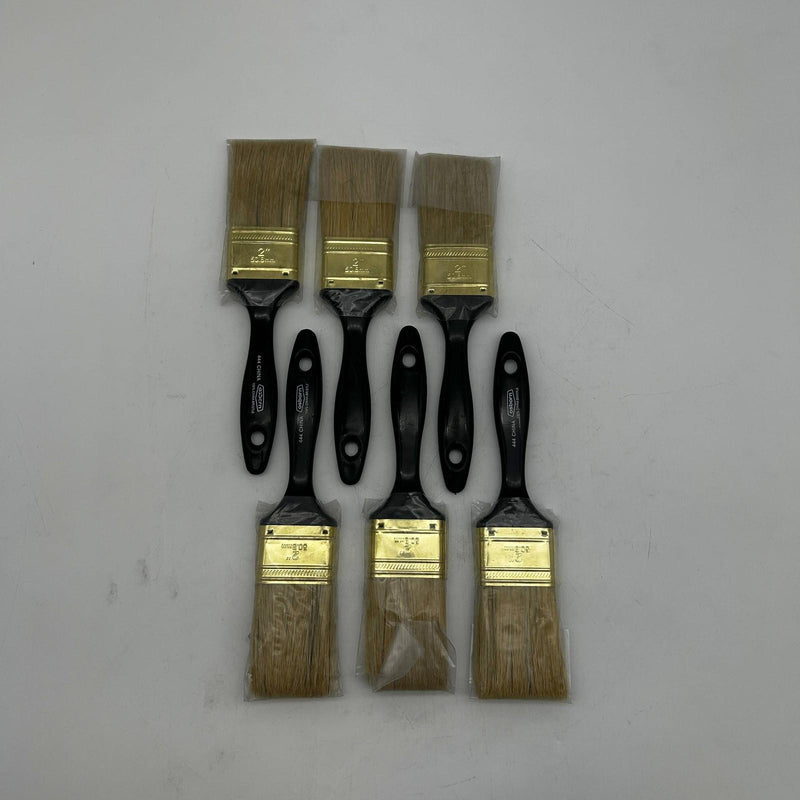 Osborn 70070 Varnish Brush 2in Wide 9/16in Thick 2-3/4in Trim White Bristle 6pk 6