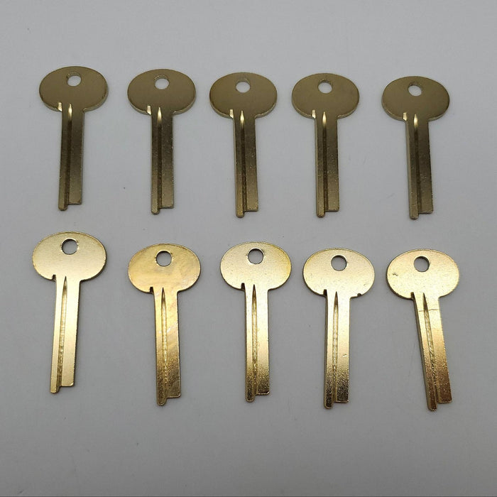 10x Ilco 1068E Key Blanks For S&G Safe Deposit Box 96G Nickel Silver NOS 3