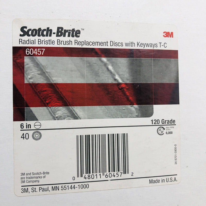3M Scotch Brite 60457 Radial Bristle Brush Replacement Discs 6in w/ Keyways 40PK 2