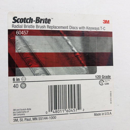 3M Scotch Brite 60457 Radial Bristle Brush Replacement Discs 6in w/ Keyways 40PK 2