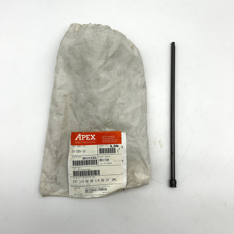 Apex EX-255-12 Square Drive Extension 1/4 Sq Dr 1/4 sq 12" OAL 1ct