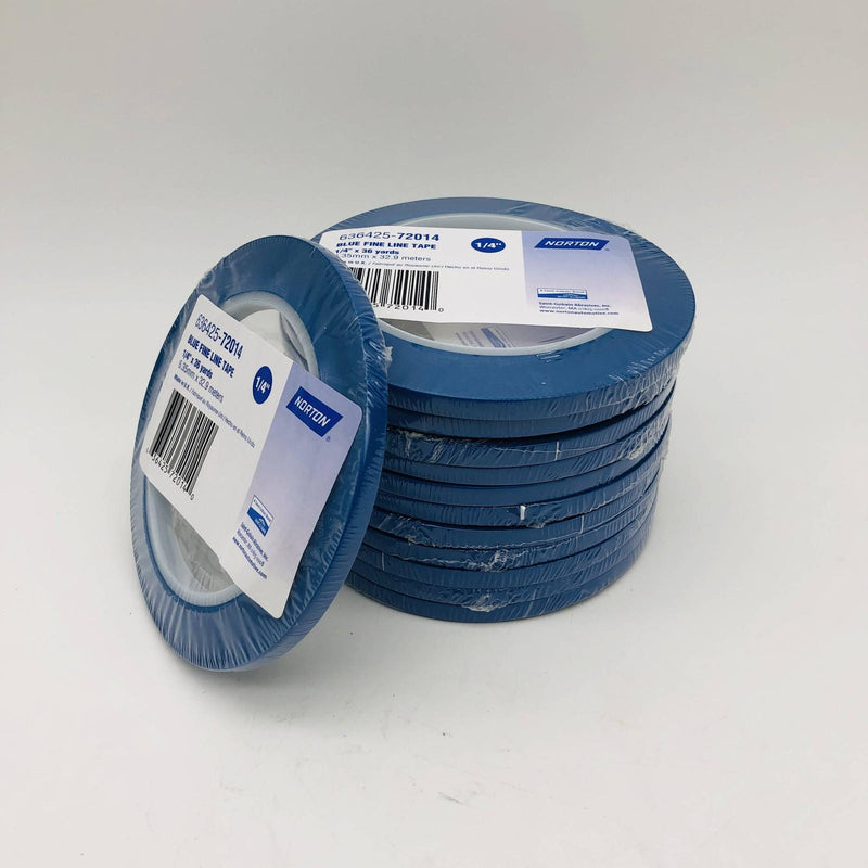Norton 72014 Blue Fine Line Masking Tape 1/4" x 36 yards 636425-72014 12 Rolls 9