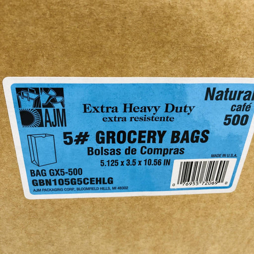 Brown Paper Bags Natural Kraft 5lbs For Snacks Crafts Bakeries Lunch 500/Pack 2