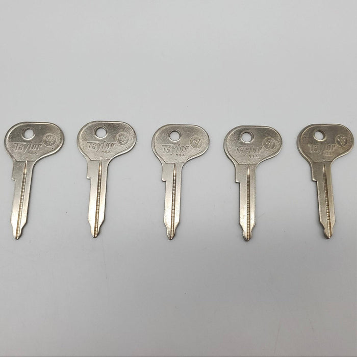 5x Taylor V77V Key Blanks for Volkswagen Nickel Plated NOS 3