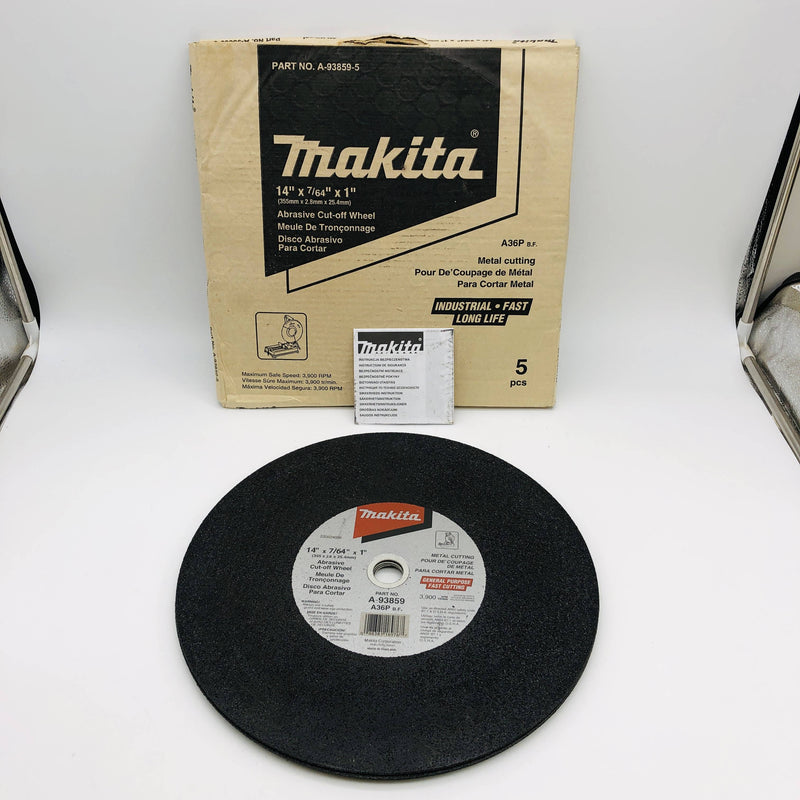 Makita A-93859-5 Cut-Off Chop Wheel Blade 14 x 1 x 1/8 A36P BF Metal Cutting 5pk 11