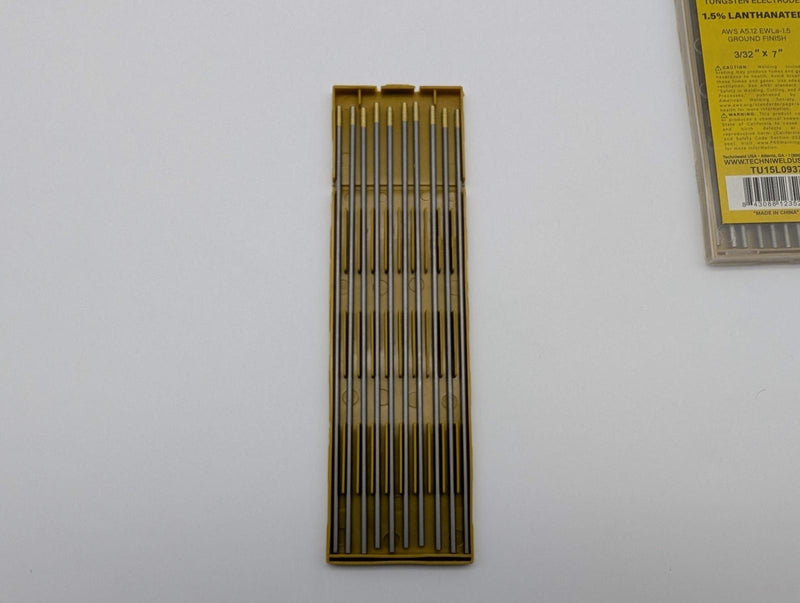 Techniweld Tungsten Electrodes 3/32" x 7" TU15L0937 1.5% Lanthanated Pack of 20 3