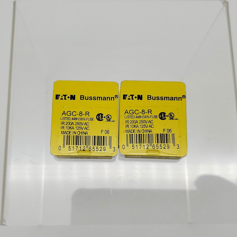 Bussmann AGC-8-R Fuses 8A 250V Fast Acting Glass Pack of 10 1