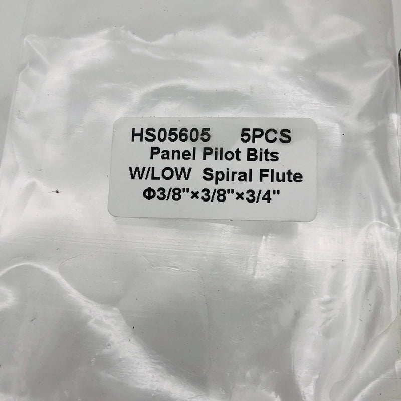 ValueMax Tools HS05605 Panel Pilot Router Bit 3/8in HSS Low Spiral Pack of 5 2